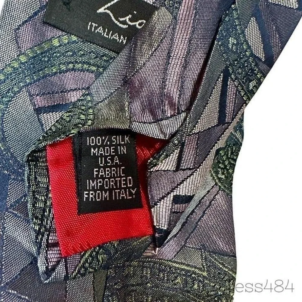 Zianetti Italian Silk Collection‎ Mens Tie Purple Geometric Pattern Necktie